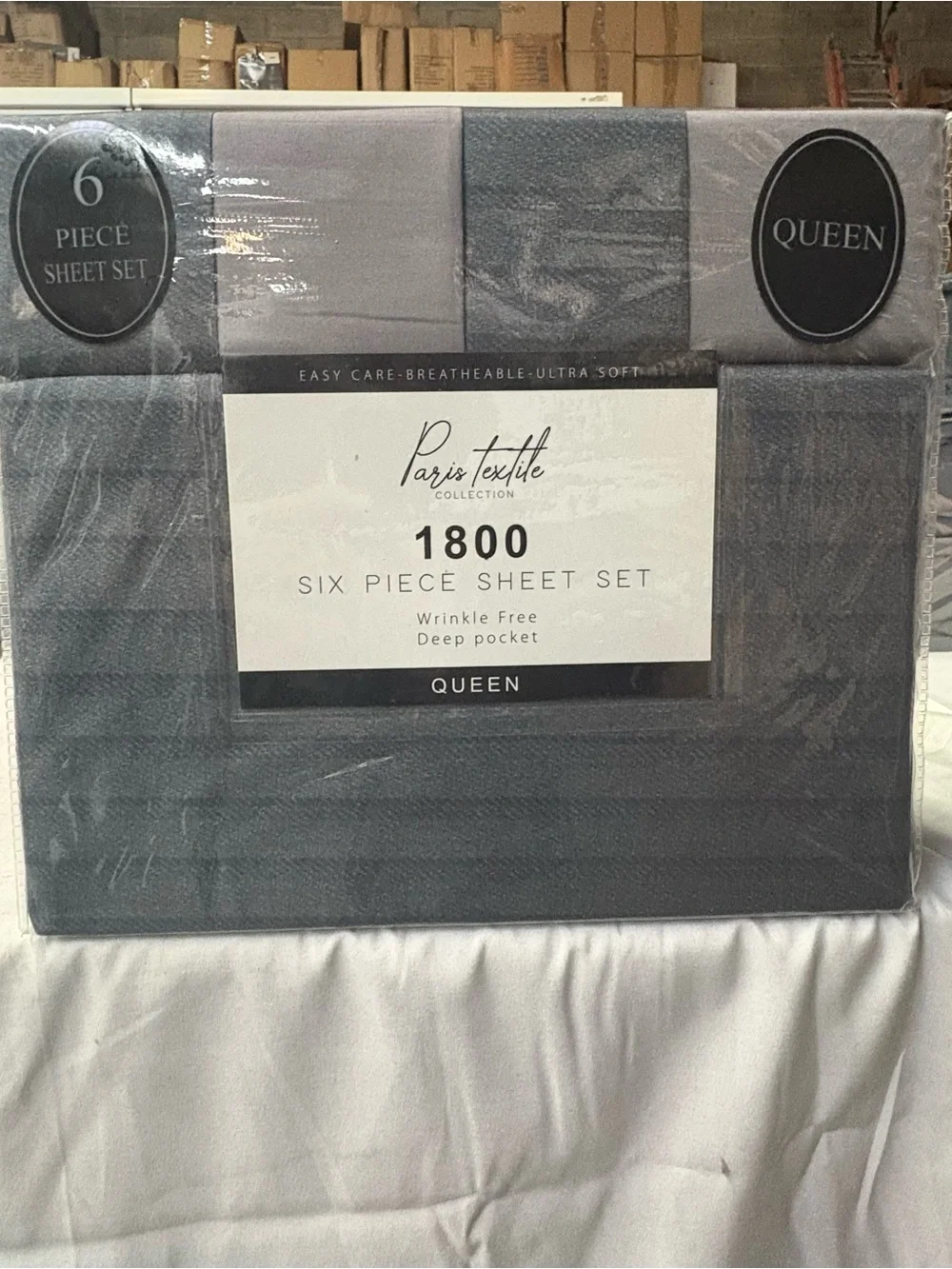 1800 Queen Six-Piece Sheet Set - Gray